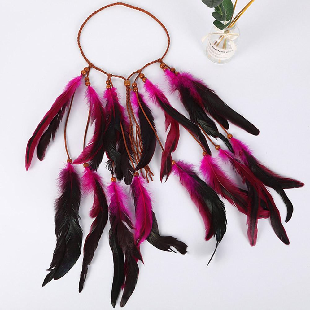 Повязка на голову из перьев в стиле бохо, повязка на голову в стиле хиппи, цыганские аксессуары из перьев для женщин, аксессуар для костюма Ind T2W8