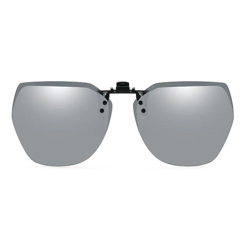 Поляризованные солнцезащитные очки-клипсы для мужчин и женщин, фотохромные очки для водителя автомобиля, очки для ночного видения, антибликовые, винтажные квадратные очки