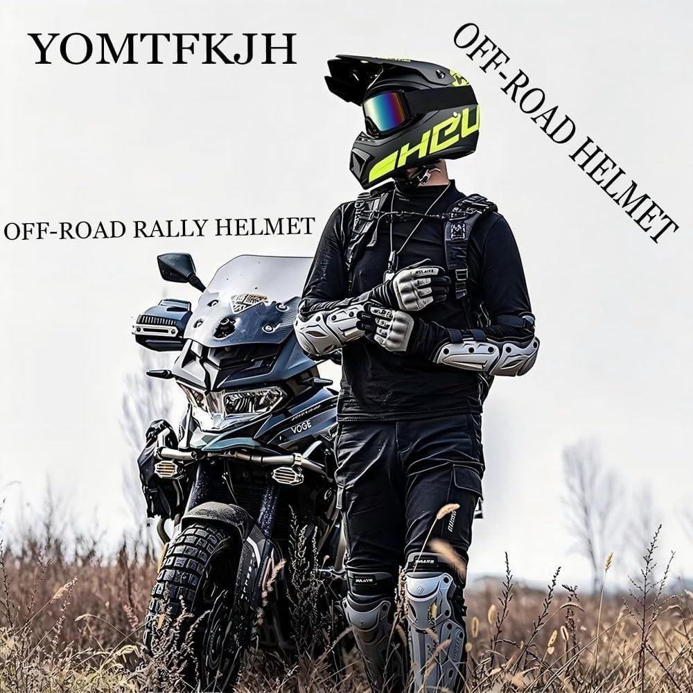 Adult Motocross Helmet, DOT Approved Full Face Dirt Bike Helmet with Quick Release Buckle Removable Washable Liner