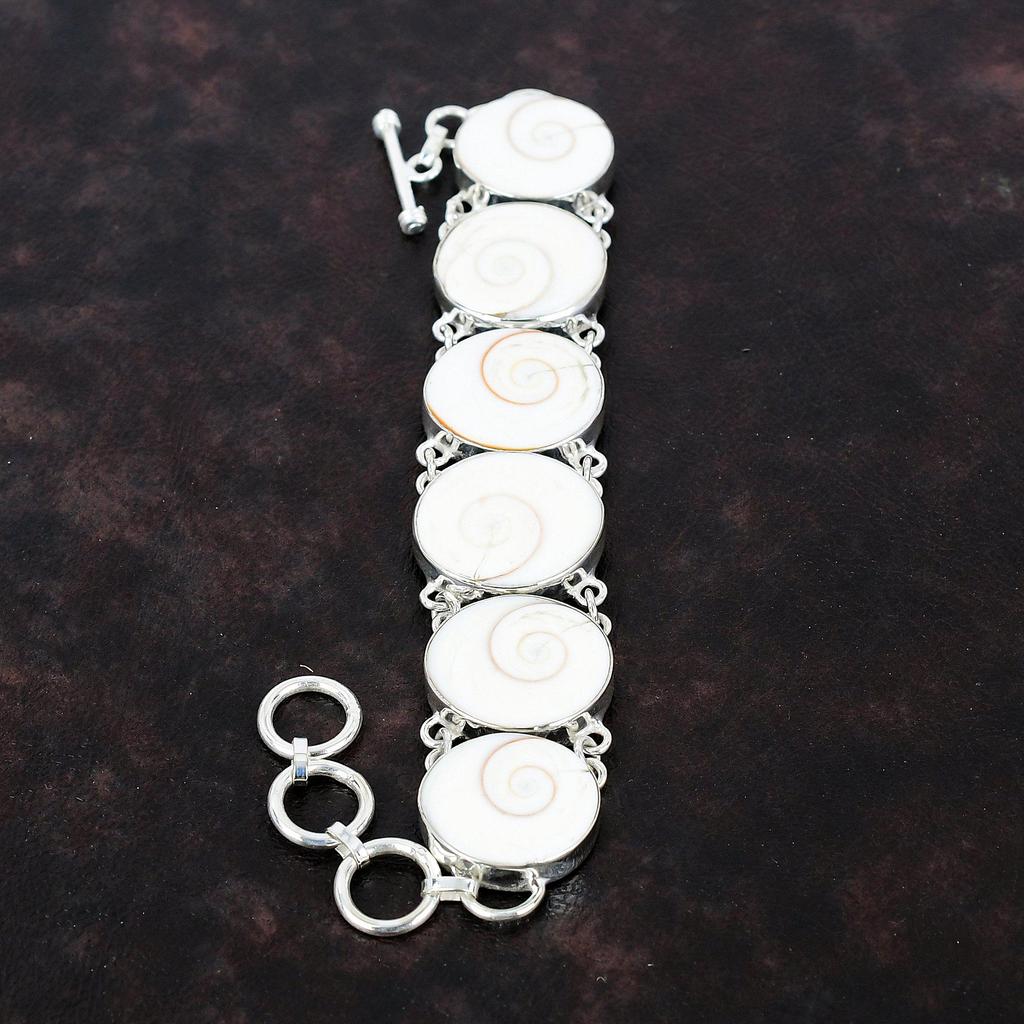 Браслет из ракушки глаза Шивы, браслет ручной работы из драгоценного камня, браслет из стерлингового серебра 925 пробы, регулируемый браслет-цепочка, серебряный ювелирный подарок для свадьбы