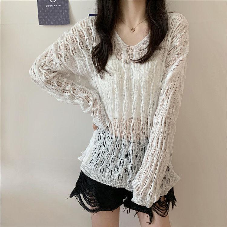 Women's Summer Thin Knitwear Oversized Spicy Girl Top Loose Sweater Outer Wear Hollow Out Cardigan Plus Size