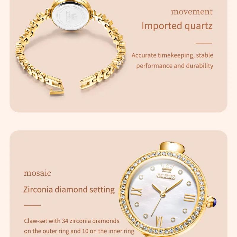 Full Circle Diamond Inlaid Quartz Watch for Women, Light Luxury Waterproof Watch, Valentine's Day Gift Watch