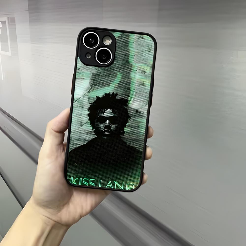 Чехол для телефона The Weeknd Kiss Land Для iPhone 17 16 15 14 13 12 Pro Max Xr Air Plus Черный Жесткий Чехол с Ощущением Кожи