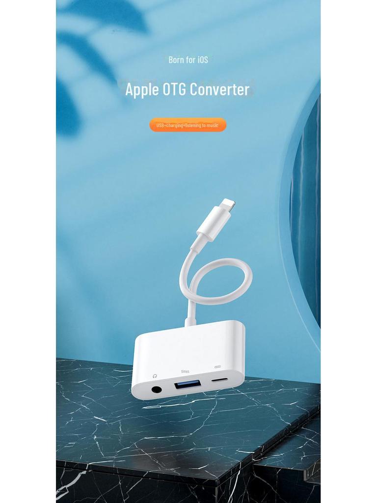 Biaz OTG Adapter: Charge & Play Music Via Lightning, USB, & 3.5mm Audio Converter.
