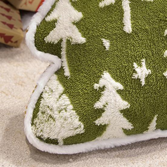 Плюшевая подушка-плед 'Рождественская елка' Милая мягкая набивная игрушка Уютная диванная подушка Теплый зимний подарок Домашнее праздничное украшение