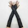 Блестящие женские перчатки для косплея, длинные перчатки без пальцев со сборками, перчатки с пайетками, аксессуары для нарядного костюма