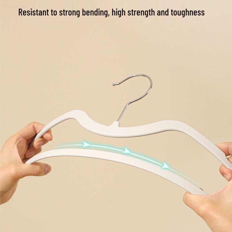 Short-neck Non-slip Clothes Hanger: Skin-feel Film, No Marks, Prevents Shoulder Bumps, Ideal for Home Storage and Organization.