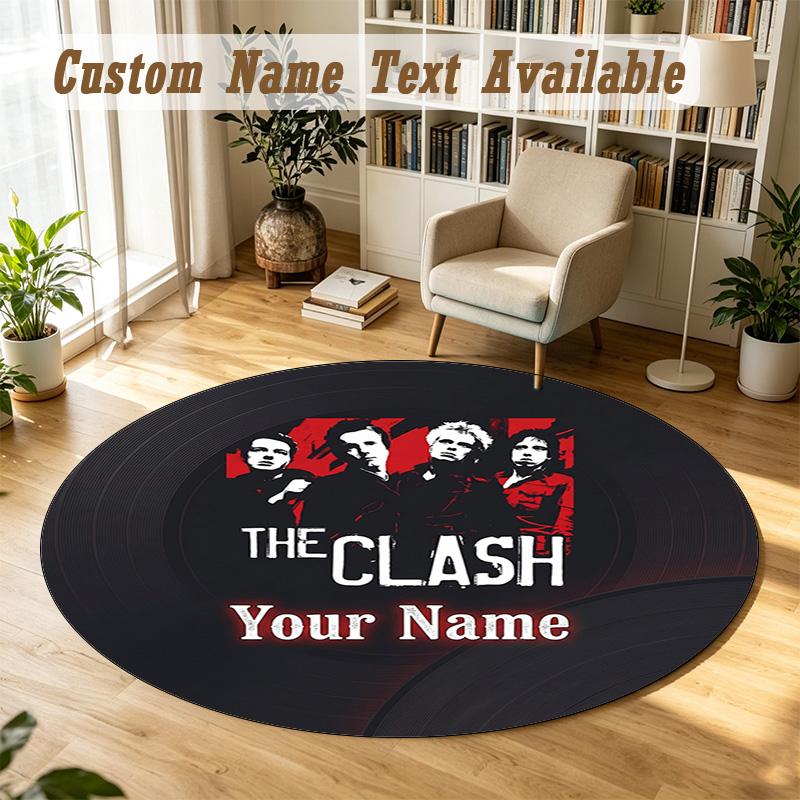 Round Rug Custom NameThe Cure Pattern Non Slip Carpet Home Floor Decor