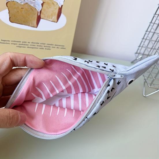 Пенал в форме рыбы, гладкая застежка-молния, держатель для ручек, большая вместимость, утолщенный холст, органайзер для канцелярских принадлежностей