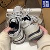 High-value Ultra-light Retro Red Dad Shoes 2025 New Thick-soled Heightening Casual Silver Sports Shoes Versatile