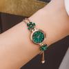Double Layered Chain Ladies Business Watches Flower Quartz Wristwatch Rhinestone Quartz Watch  Men