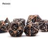 7 шт. медно-черный дракон металлические игральные кости набор полых металлических многогранных кубиков подходит для ролевой ролевой игры, настольной игры, карточной игры