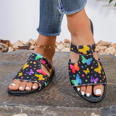 Мода 2024 года. Новые женские туфли на плоской подошве. Новые тапочки. Удобные повседневные женские шлепанцы. Летние римские женские тапочки с открытым носком. Zapatos De Mujer.