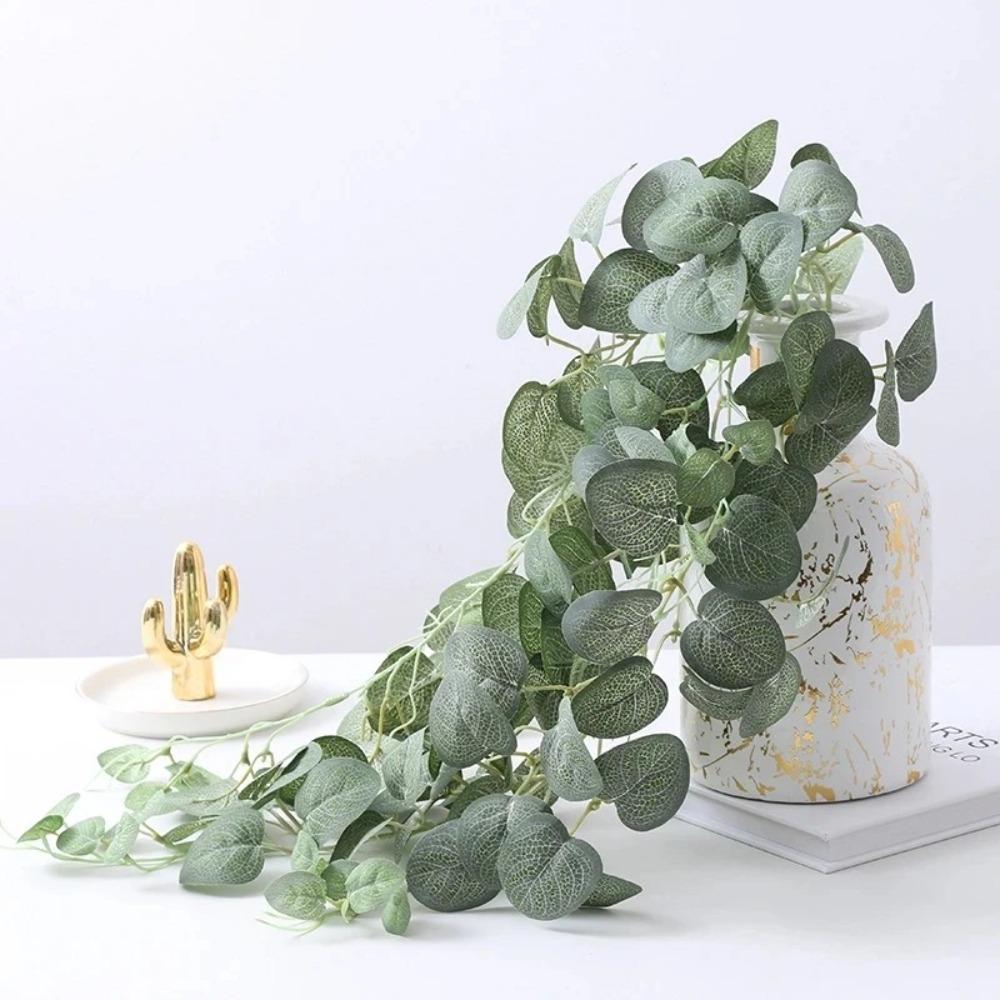 Elegant Artificial Eucalyptus Leaf Vine Real Touch Fake Plants Outdoor Indoor Garden