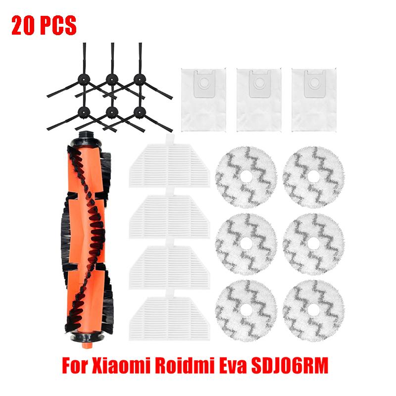 For Xiaomi Roidmi EVA Self-Cleaning Emptying Robot SDJ06RM Vacuum Cleaner Part Main Side Brush Hepa Filter Mop Cloth Replacement