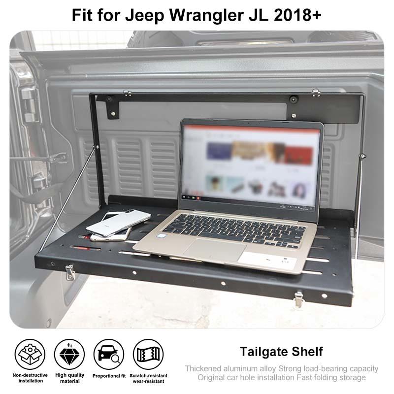 Car Tailgate Storage Bracket Foldable Table Board Rack Shelf For Jeep Wrangler JL 2018 Up Metal Car Accessories