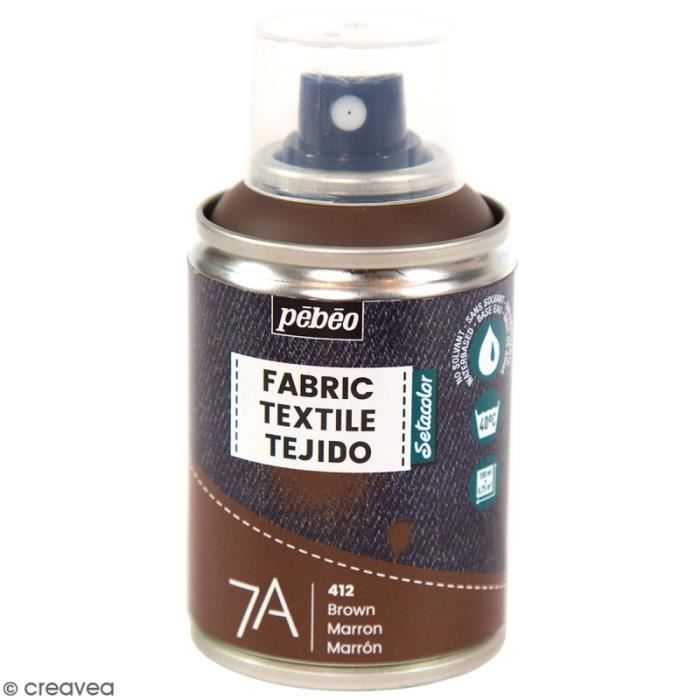 Peinture textile en bombe - pebeo - 100 ml - marron - 23 coloris disponibles - facile à utiliser