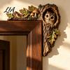 Wildlife Theme Interior Decor Chipmunk Tree Door Topper, Squirrel Owl Wooden Frame Sign, Funny Whimsical Handcrafted Wall Art Animals Corner Ornament,