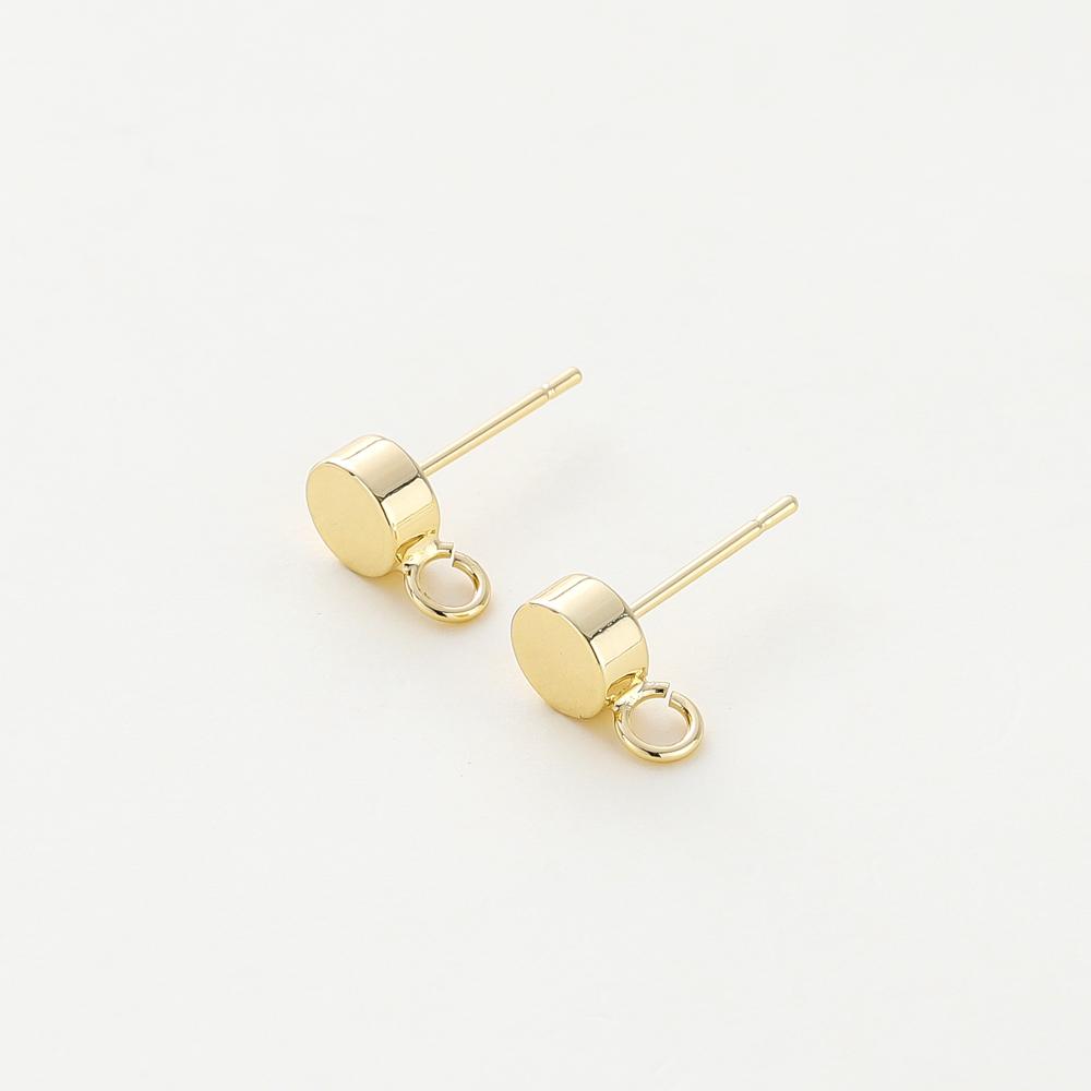 10 шт. Латунные серьги-гвоздики с покрытием под 14K/18K золота, крючки для сережек-колец для изготовления украшений, аксессуары для сережек DIY