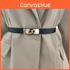 Pure Ladies Cowhide Leather Belt Silver Alloy Buckle Casual Formal Decoration