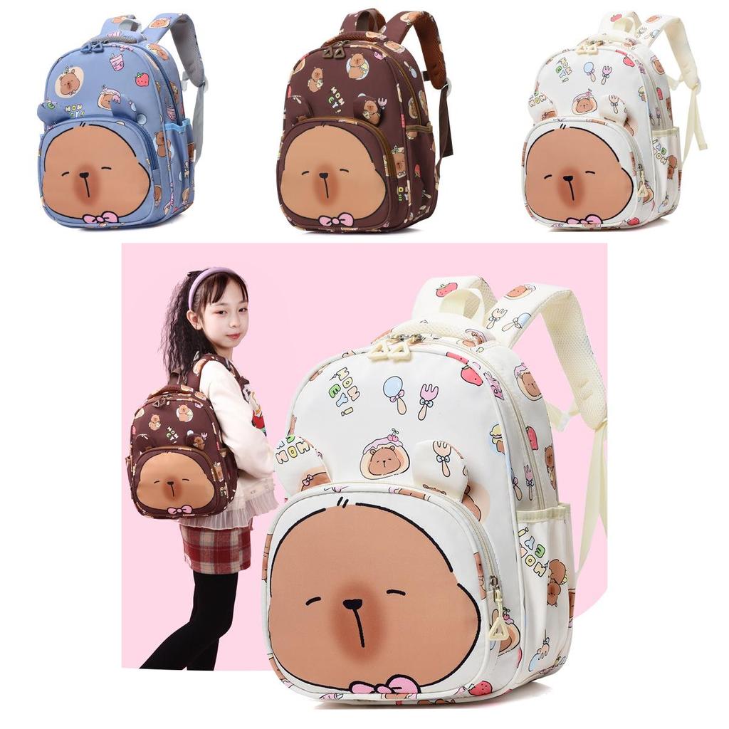 School Capybara Adorable Backpack For Kids Spacious And Lightweight With Breathable Design