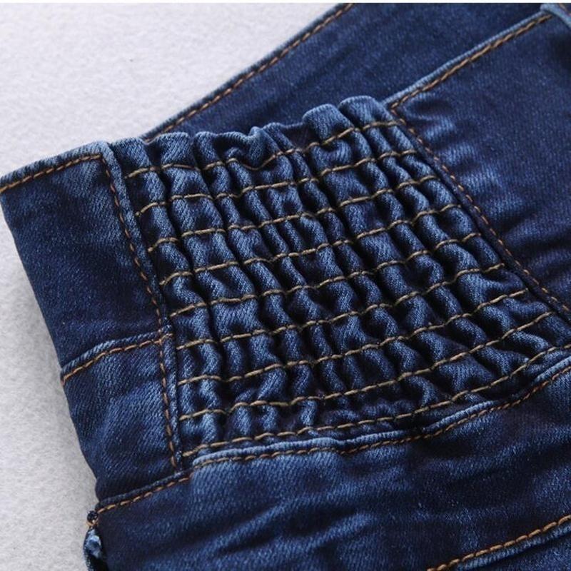 High Waist Elastic Skinny Pencil Jeans Women Long Pants