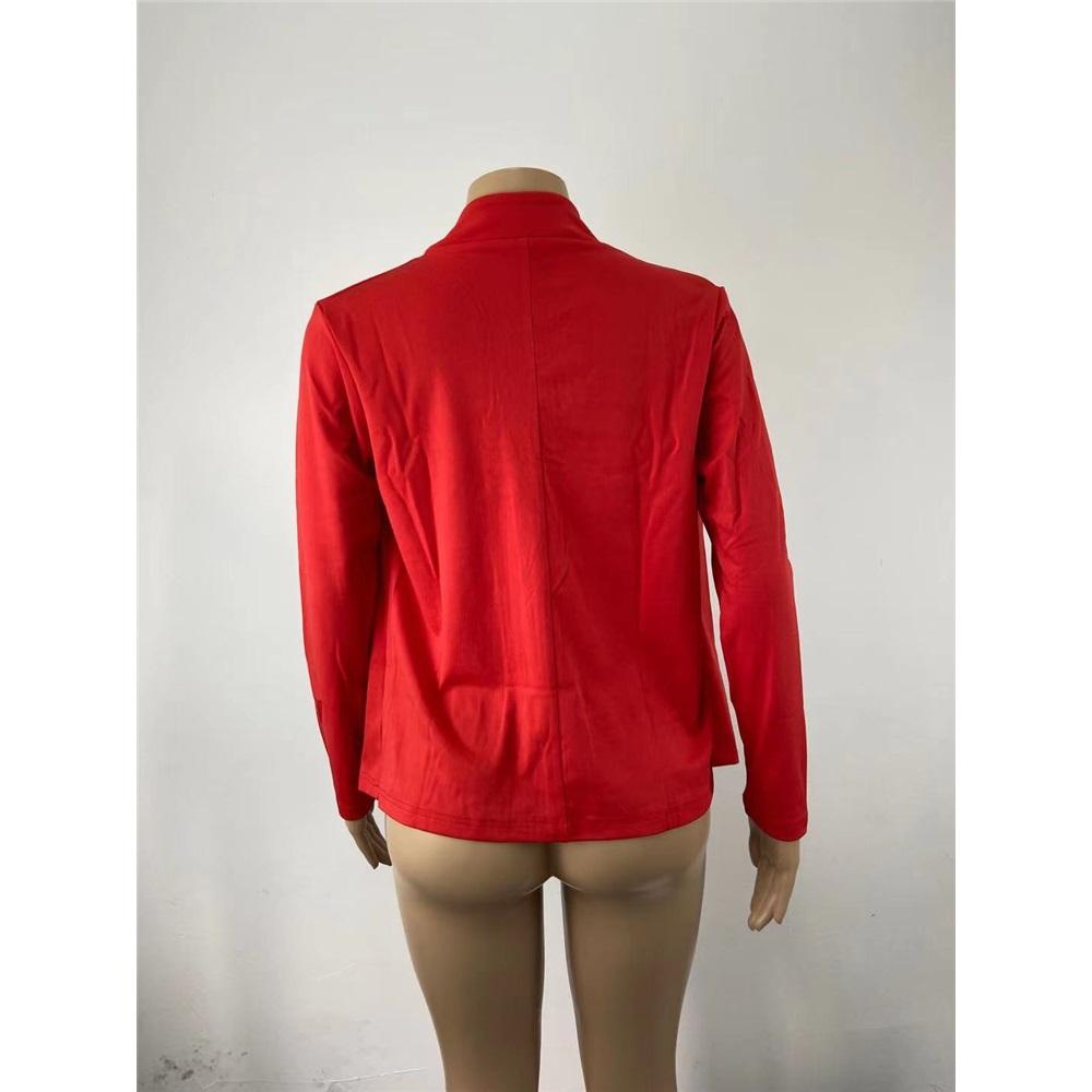 Женский повседневный профессиональный кардиган-блейзер с длинными рукавами больших размеров