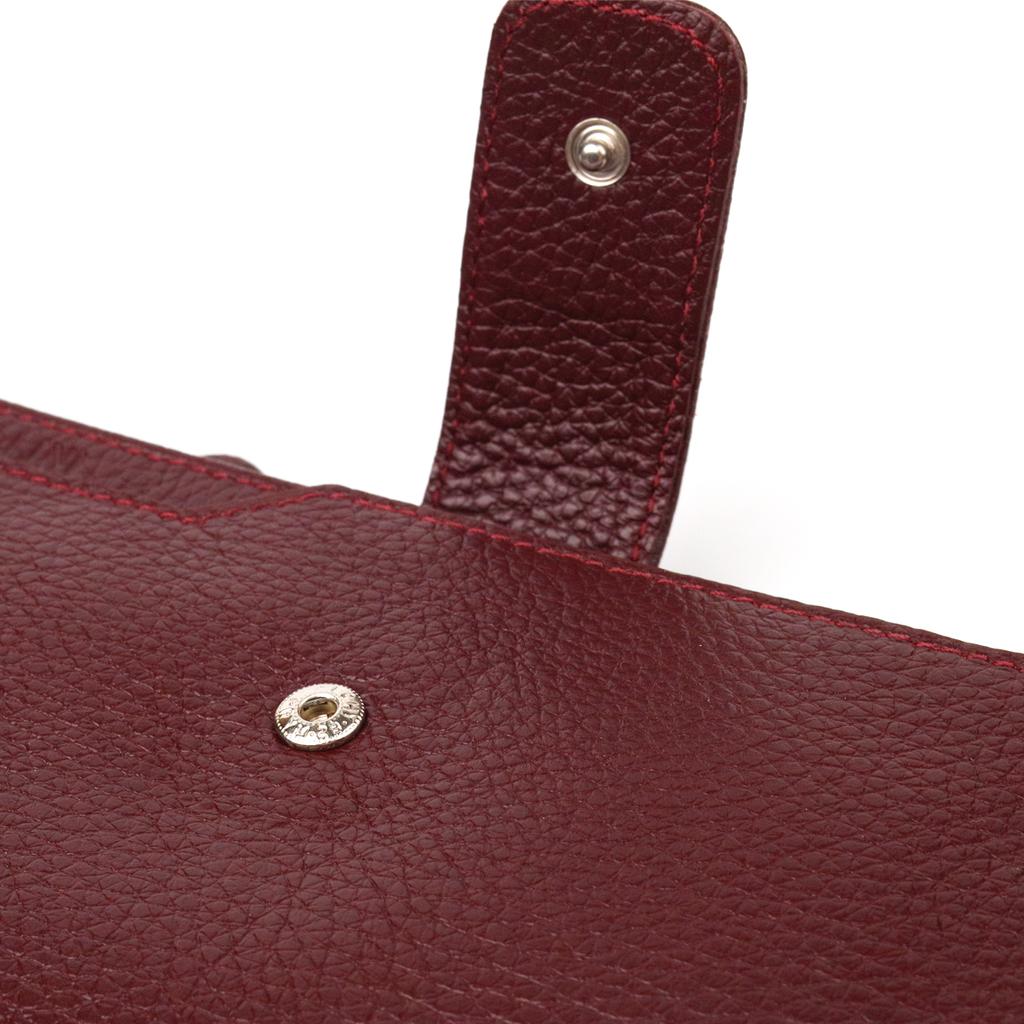Вертикальный женский кошелек из натуральной кожи CANPELLINI Wallet 21645 Бордовый