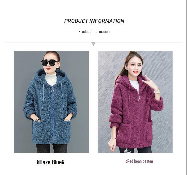 Women's Six-Color Teddy Fleece Hoodie: Korean Style, Plus-Size, Thick Autumn/Winter Cardigan