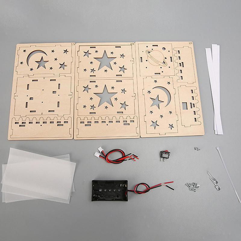 Деревянные разноцветные звездные огни наборы DIY научные строительные проекты 3D деревянные головоломки сборка модель набор развивающие игрушки для мальчиков и девочек