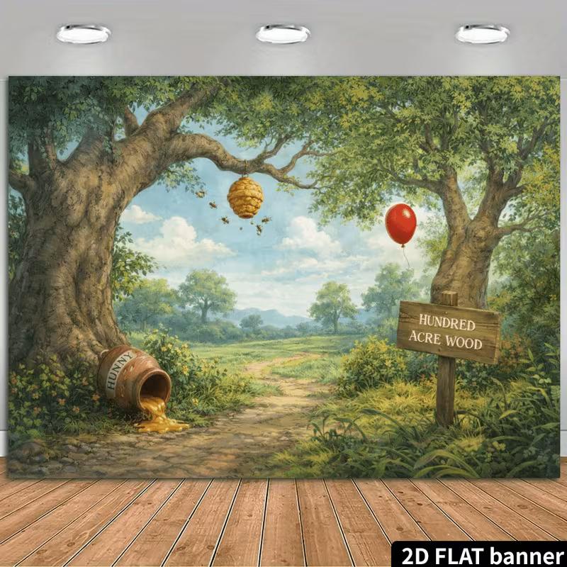 2D Hundred Acre Wood Pooh Forest Wall Tapestry
