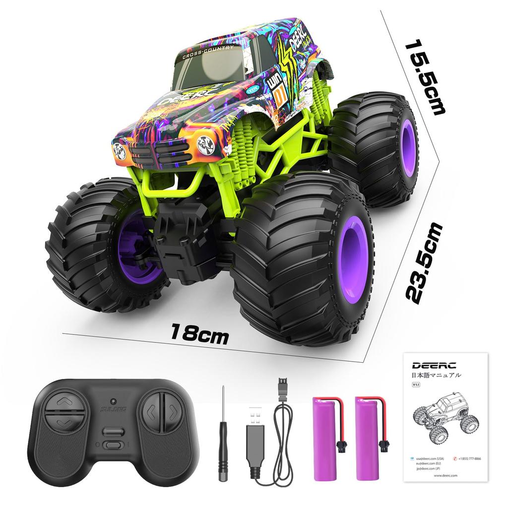 DEERC Радиоуправляемые RC Радиоуправляемые Большие пробеги для 40 Машинок с дистанционным управлением 2 Джипа Подарок на день рождения, Рождество для начальной школы Домашний