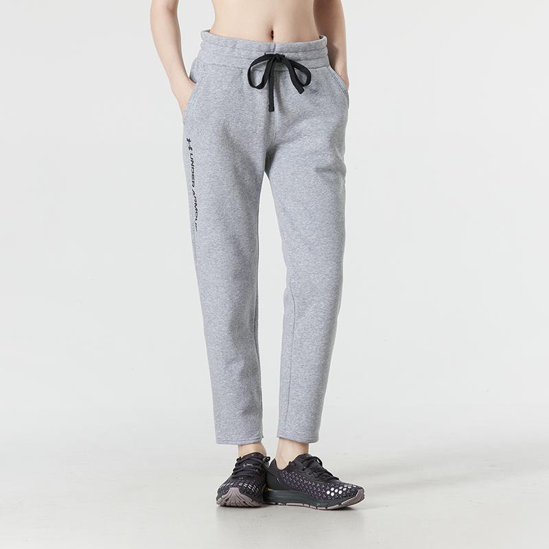 Under Armour Однотонные флисовые тренировочные брюки Женские брюки Серые 1356417-035