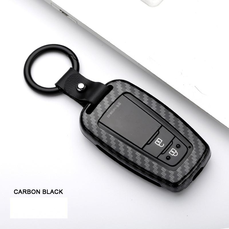 Styling Mouldings Carbon fiber Alloy Remote car Key Cover Case For Toyota CHR C-HR Prado Prius Camry Corolla RAV4 2018 2019 2020