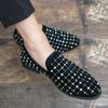 New British Style Casual Leather Shoes Men's Rhinestone Pointed Leather Shoes Men Loafers Yuppie Men’s Dress Shoes Large Size 47