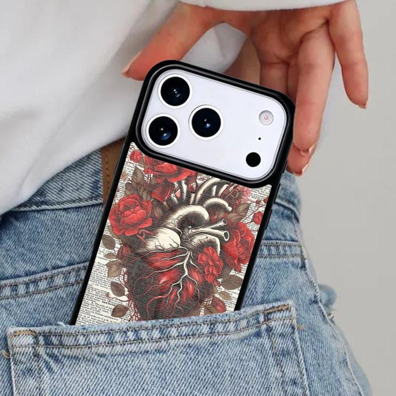 Чехол-сердце с цветами для iPhone 16e 15 14 13 12 17 Pro Max Plus Air 17pro Чехол Coque