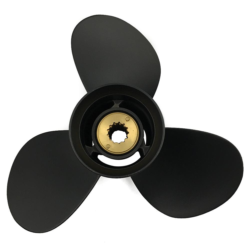 Boat Propeller 11 3/8x12 Fit for Mercury Outboard 25HP-60HP 3 Blades Aluminum 13 Tooth OEM NO: 48-855856A5 11.375x12