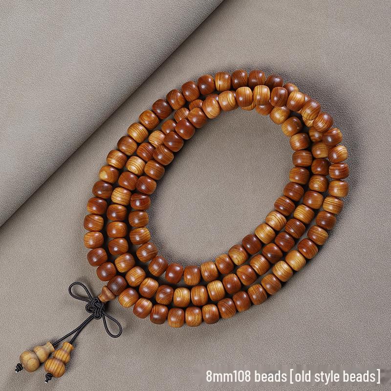 «Мужской браслет Taihang Aged Cypress — ювелирные изделия из черных масляных бусин Будды»