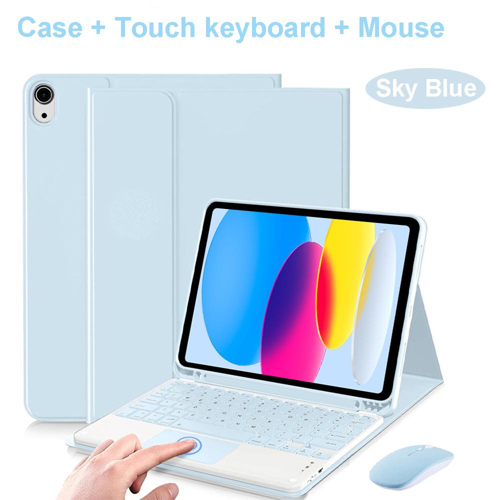 Case for iPad A16 11 Inch A3355 A3356 A3354,Bluetooth Keyboard cover for iPad 10th 10.9 Inch A2696 A2757 A2777 A3162