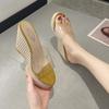 Fashion Women Shoes High Heels Transparent Slippers Low Platform On A Wedge Women Heels Slides Block High Soft Casual Rome PVC Sandals