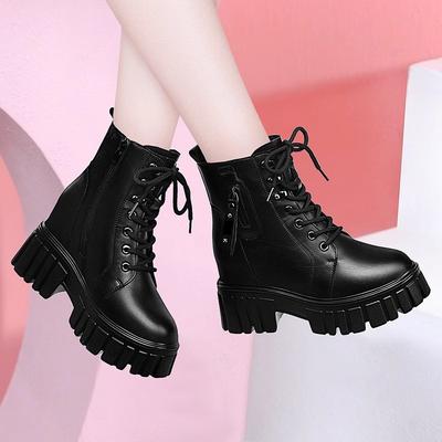 Женские ботинки Мартина осень-зима 2025 новые универсальные одинарные ботинки на платформе, британские ботинки на толстой подошве, бархатные, на шнуровке, из мягкой кожи, короткие ботинки