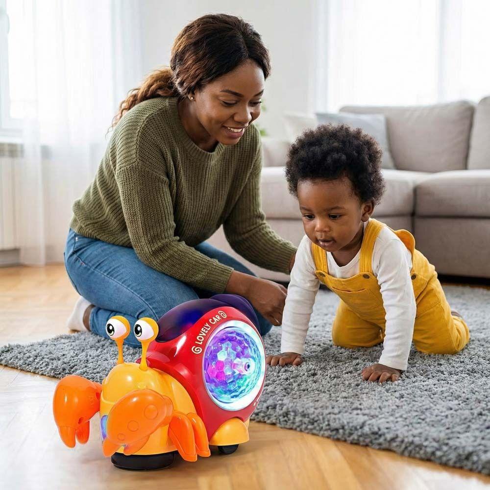 Plastic LED Light Crab Walking Toys With Music Crawling Crab Sensory Toy  Kids