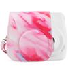 Pink Stripe Pattern PU Leather Camera Protective Case Shoulder Strap Camera Bag Fit for Fujifilm mini 11 9
