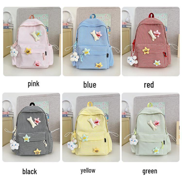 Высококачественный мягкий клетчатый рюкзак для девочек, предназначенный для поездок за границу — вместительный, подходит для учащихся средних, старших классов и студентов колледжей.