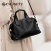 ESUNARTY Women's Genuine Leather Boston Handbag