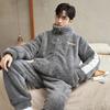 Пижама Мужская Зимняя Коралловый Флис Утолщенный Флис Осень и Зима Мужская Подросток Студент Ребенок Постарше Фланелевый Костюм