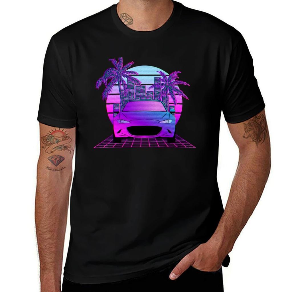 Synthwave Miata Nd Tshirt Comfortable Daily Wear Tee