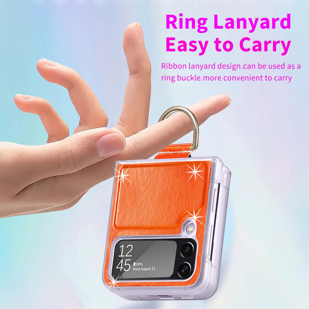 Luxury Fashion Colorful Ring Holder Folding Case For Samsung Galaxy Z Flip4 Flip 4 5g Zflip4 Comfortable Protective Cover