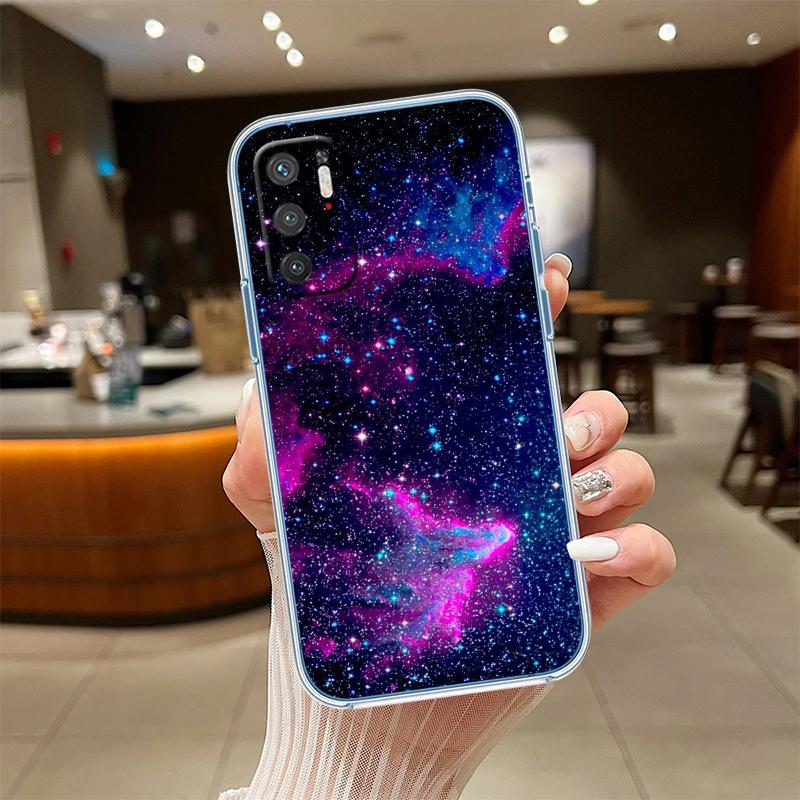 UP43 Purple Space Star Transparent Phone Case for Samsung Galaxy A04 A04S A14 A23 A34 A54 M23 M33 M52 M53