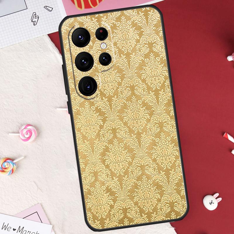 Золотой чехол с цветочным узором для Samsung Galaxy S20 FE S21 S22 S23 Ultra S9 S10 Note 10 Plus Note 20 Ultra